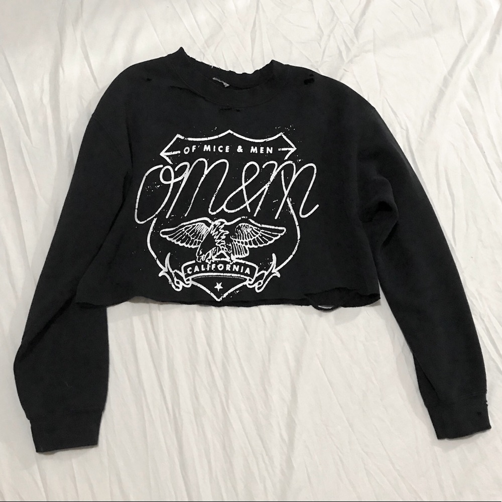 Of mice and men cropped sweatshirt